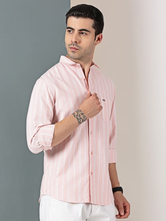 Blush Pink Oxford Stripe Shirt