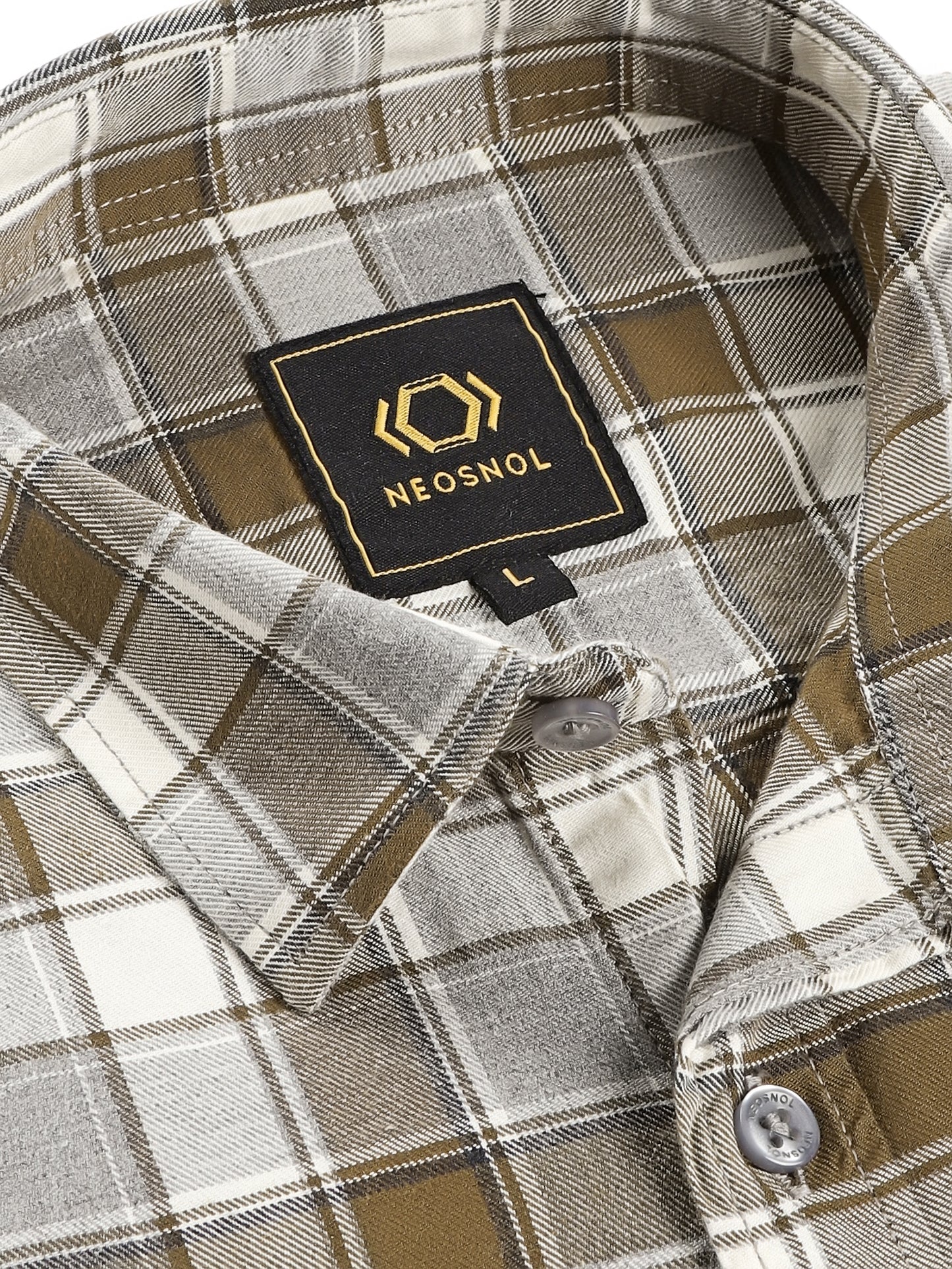 Olive Mélange Check Twill Shirt