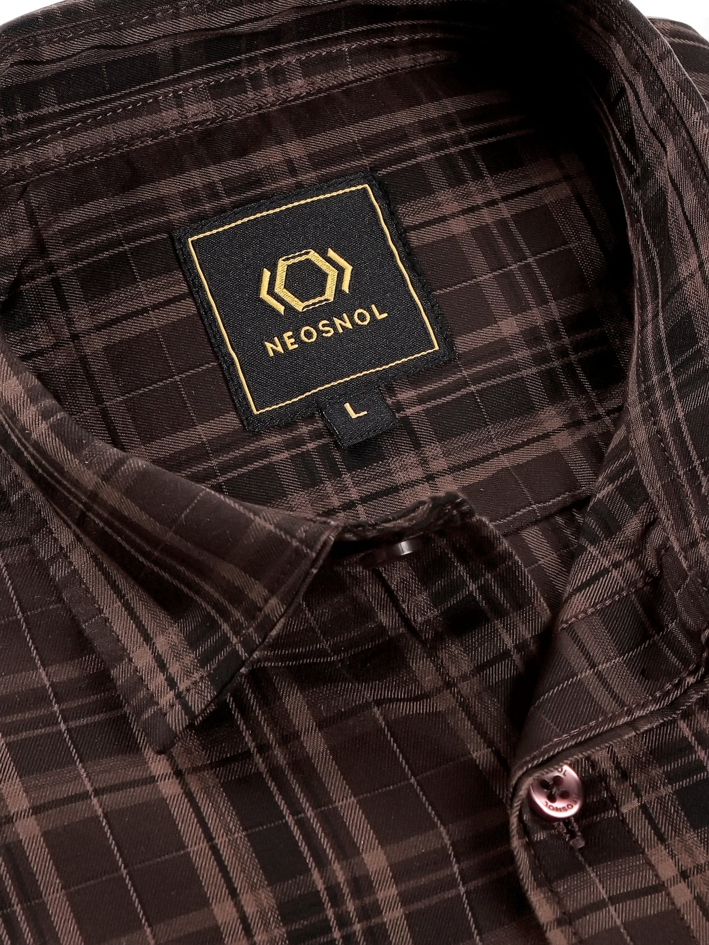 Deep Brown Check Giza Cotton Shirt