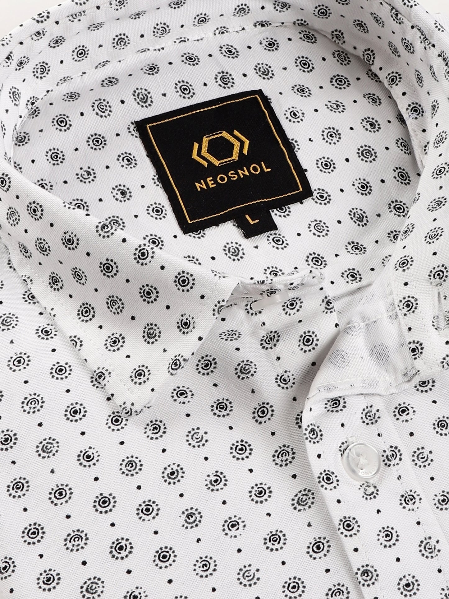 White Oxford Weave – Mini Dot Pattern Shirt Fabric