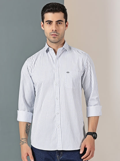 Cool Blue Extra-Fine Stripe Shirt