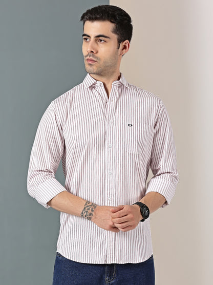 Classic Red Extra-Fine Stripe Shirt