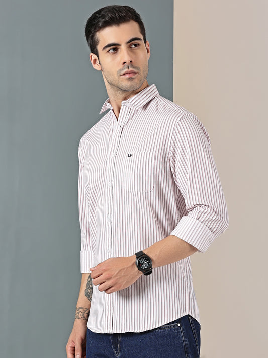 Classic Red Extra-Fine Stripe Shirt