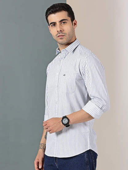 Cool Blue Extra-Fine Stripe Shirt