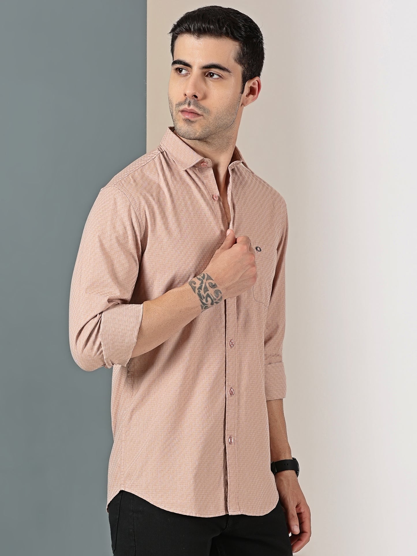 Sandstone Basket Dobby Giza Shirt