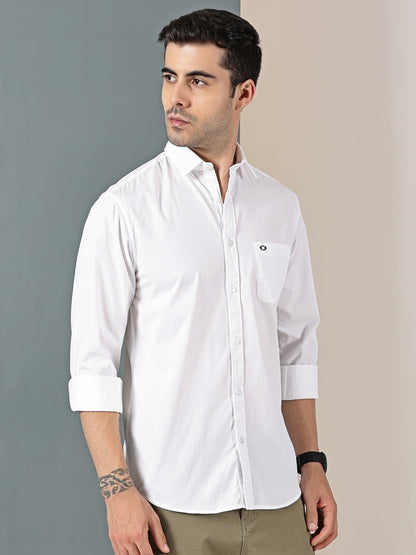 Pure White Classic Dobby Weave Shirt
