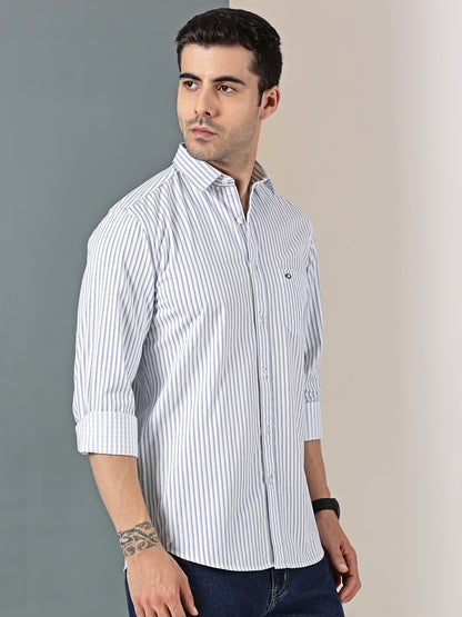 Cool Blue Extra-Fine Stripe Shirt