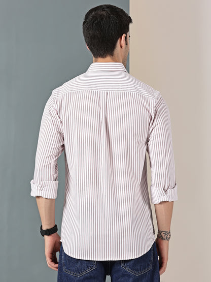 Classic Red Extra-Fine Stripe Shirt
