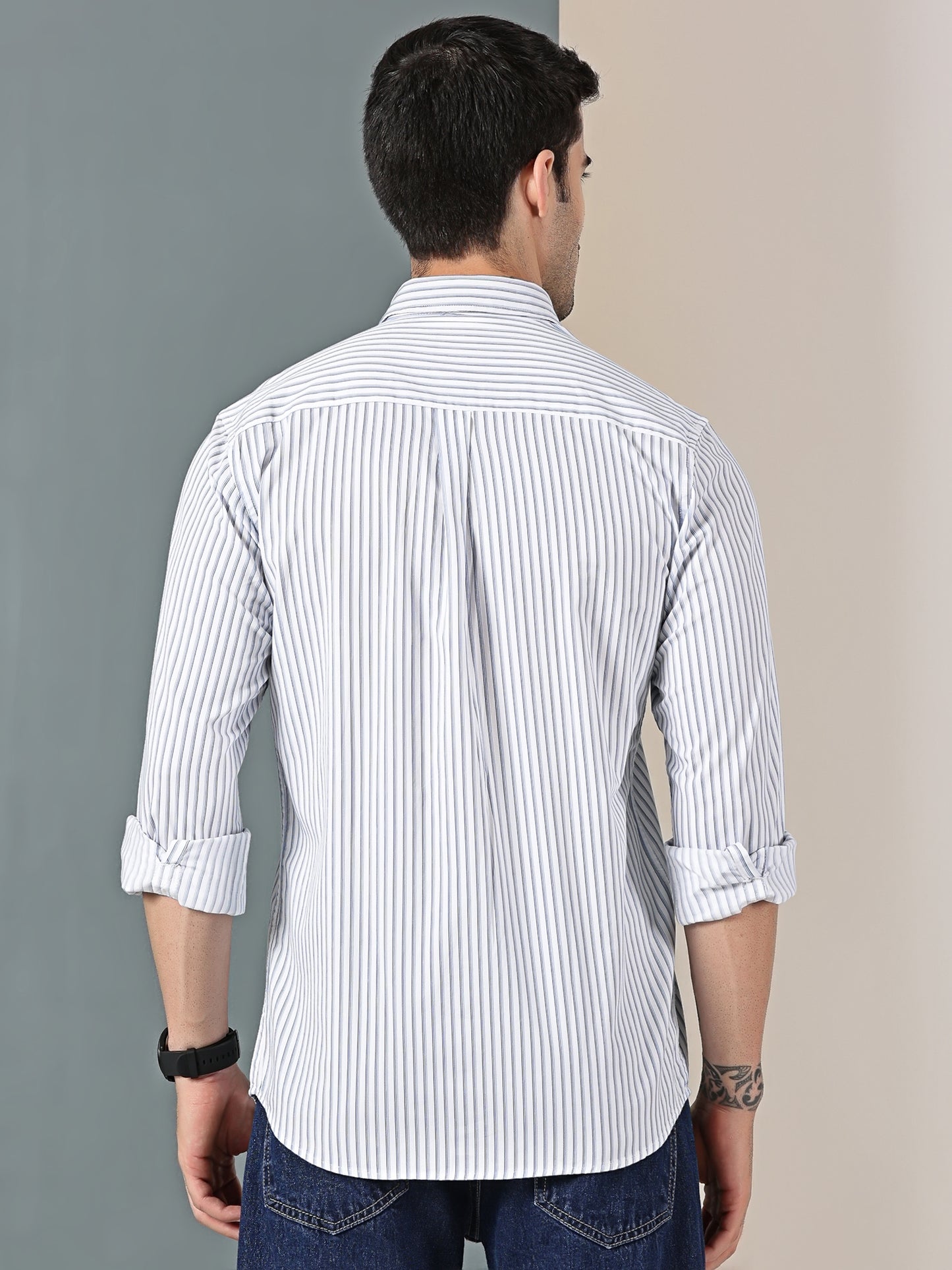 Cool Blue Extra-Fine Stripe Shirt