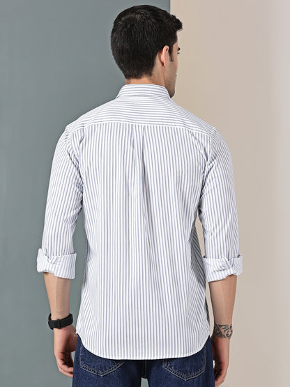 Cool Blue Extra-Fine Stripe Shirt