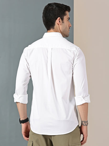 Pure White Classic Dobby Weave Shirt