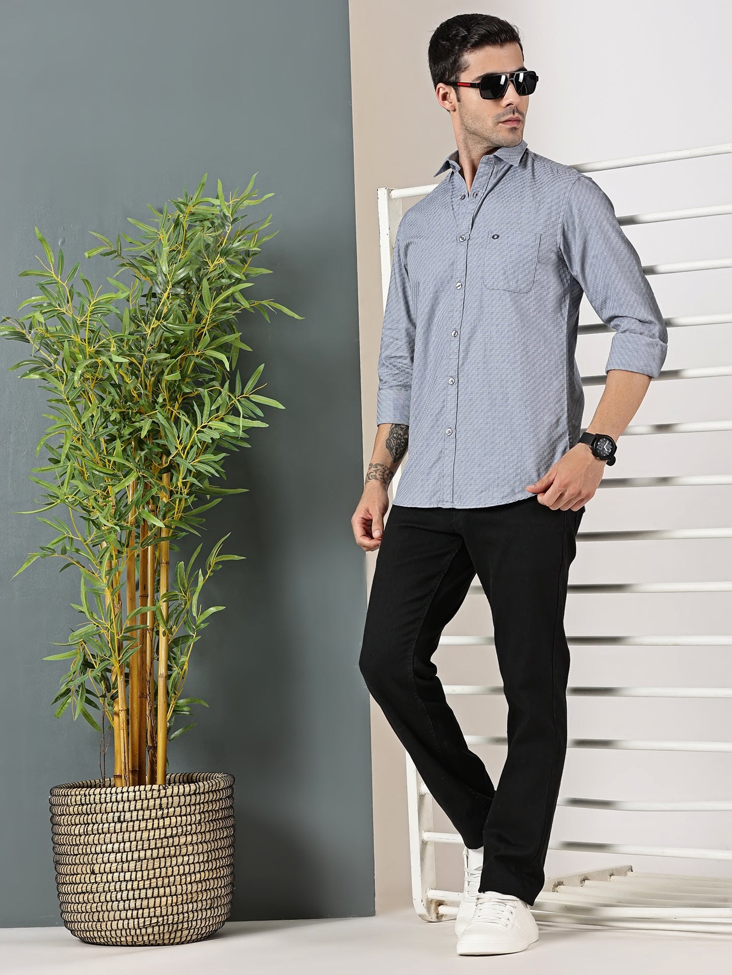 Sky Basket Dobby Giza Shirt