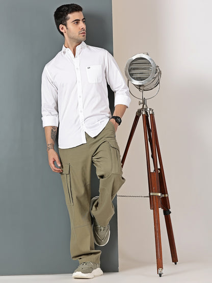 Pure White Classic Dobby Weave Shirt