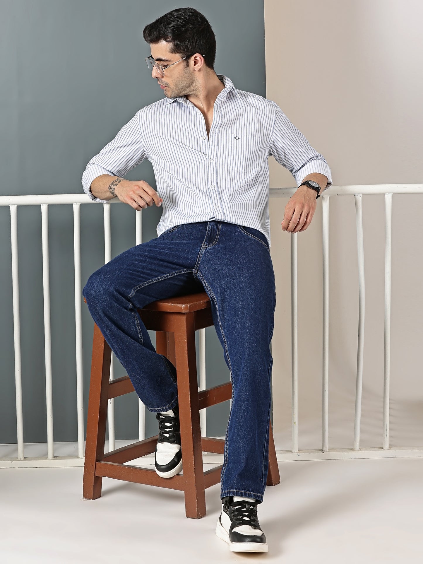 Cool Blue Extra-Fine Stripe Shirt