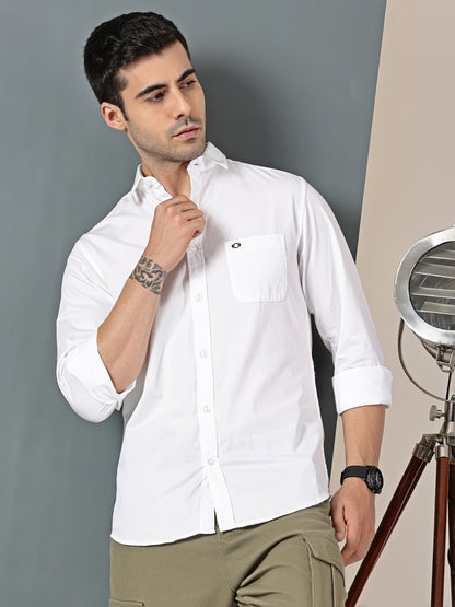 Pure White Classic Dobby Weave Shirt
