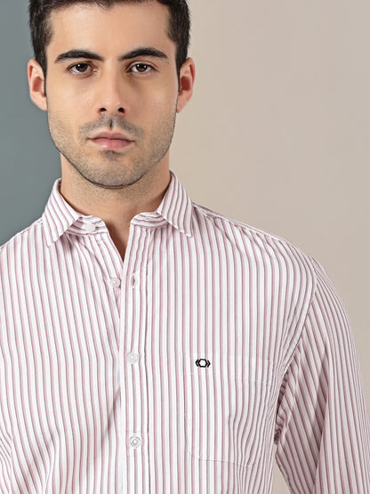 Classic Red Extra-Fine Stripe Shirt