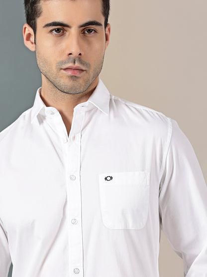 Pure White Classic Dobby Weave Shirt
