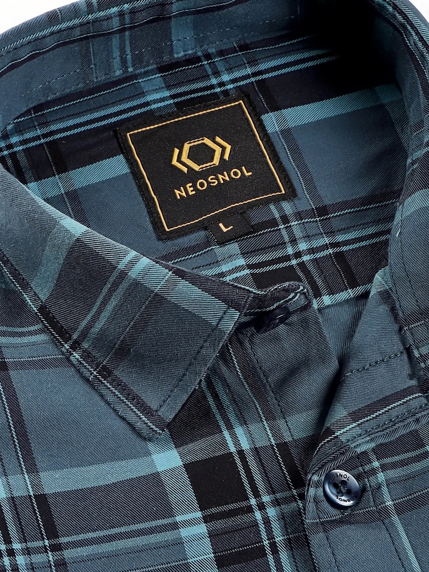 Blue check Giza cotton shirt
