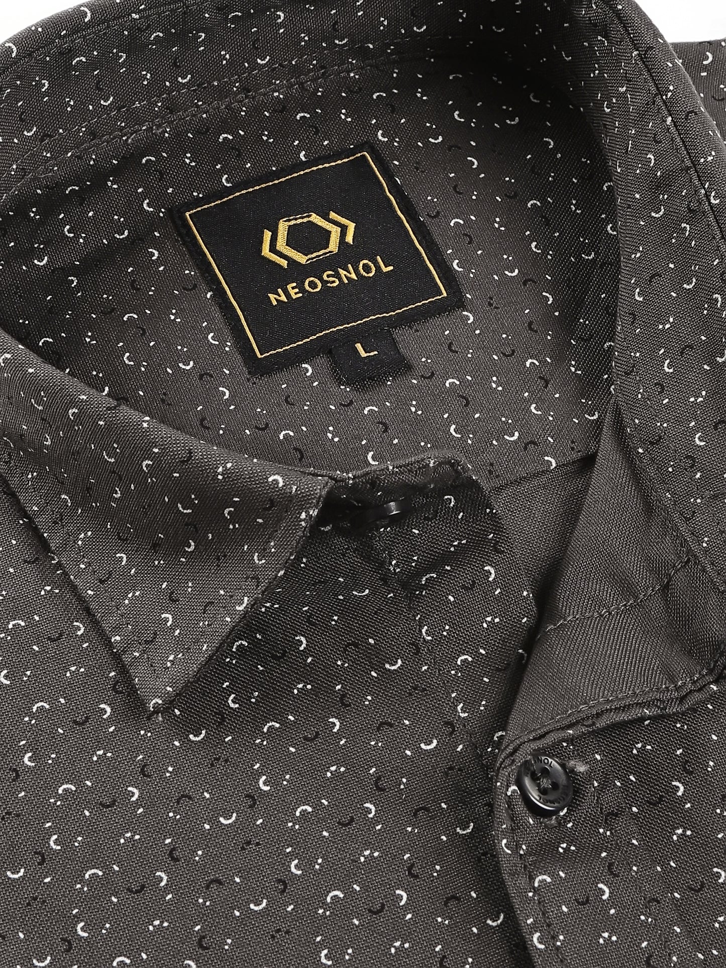 Olive Green minimal Chic micro print shirt