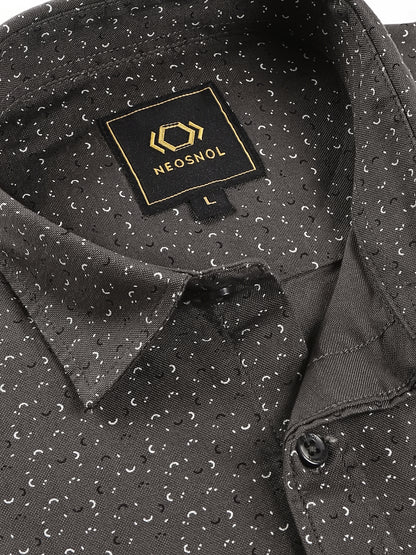 Olive Green minimal Chic micro print shirt