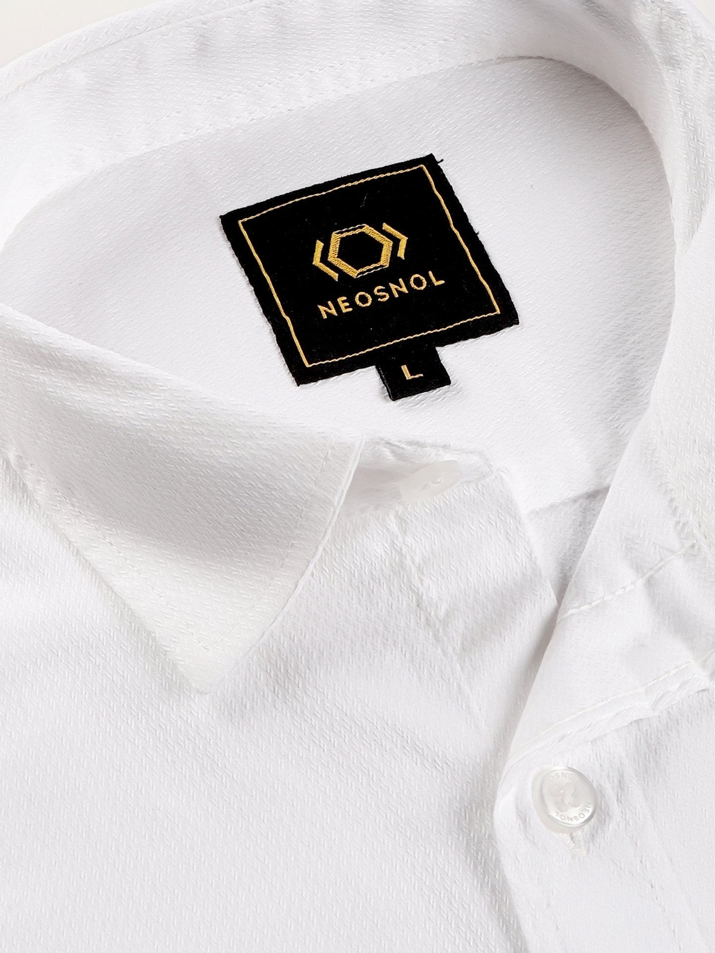 Pure White Classic Dobby Weave Shirt