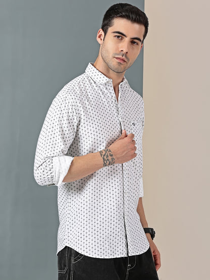 White Oxford Weave – Mini Dot Pattern Shirt Fabric